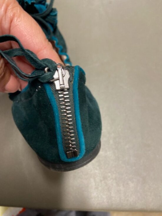 MIU MIU FLAT TEAL/GREEN 7.5 - Picture 3 of 6